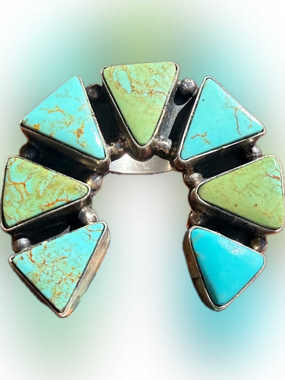 Navajo Naja Turquoise Sterling Silver Ring